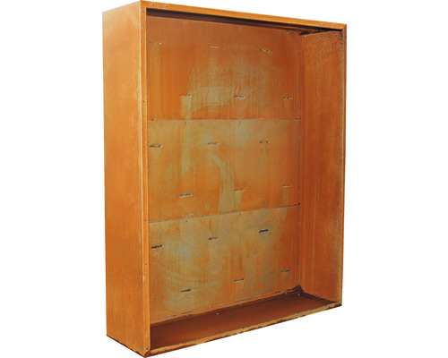 Palatino Corten haardhoutoverkapping met achterwand, 150 x 40 x 180 cm, bruin