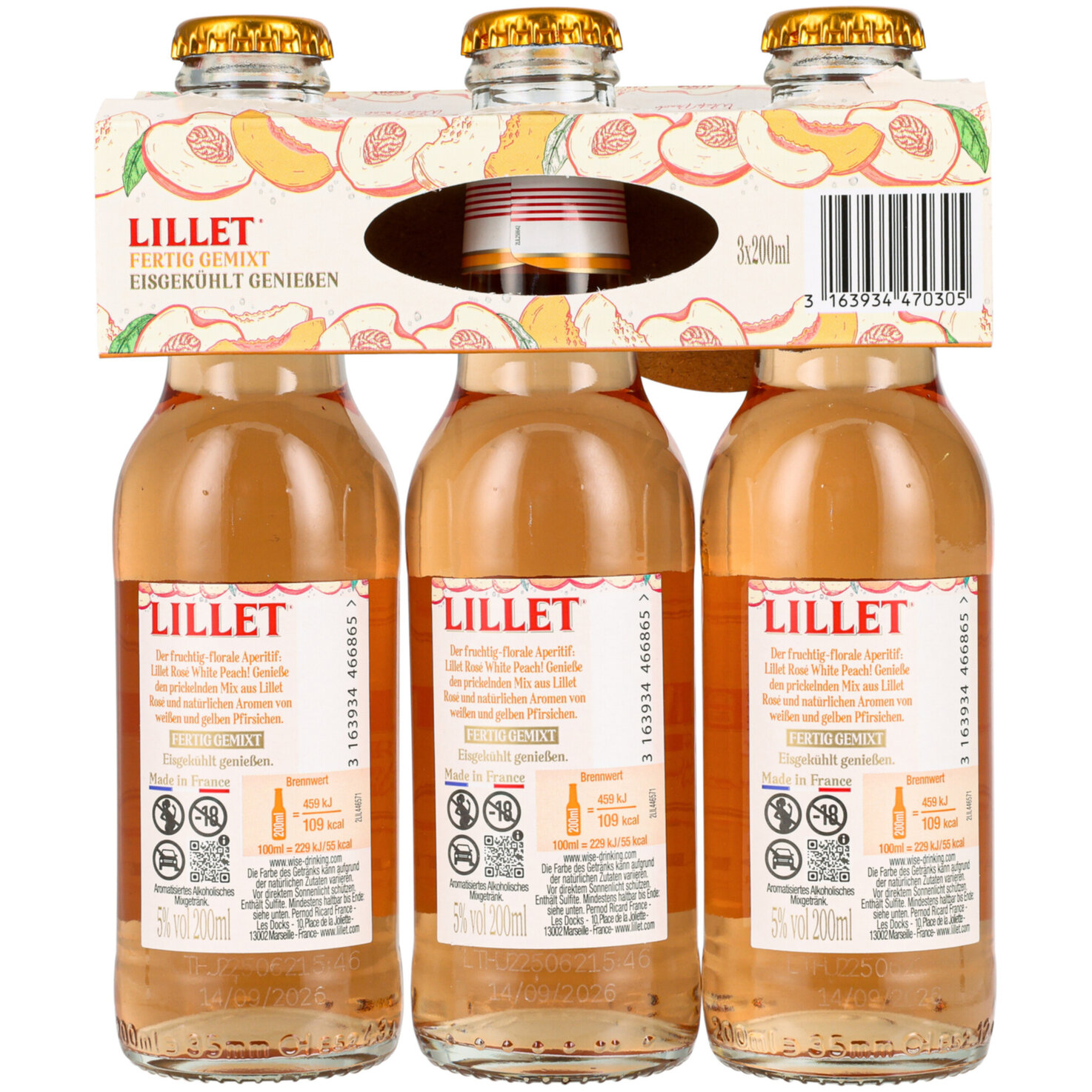 Lillet White Peach 3x20cl -60cl
