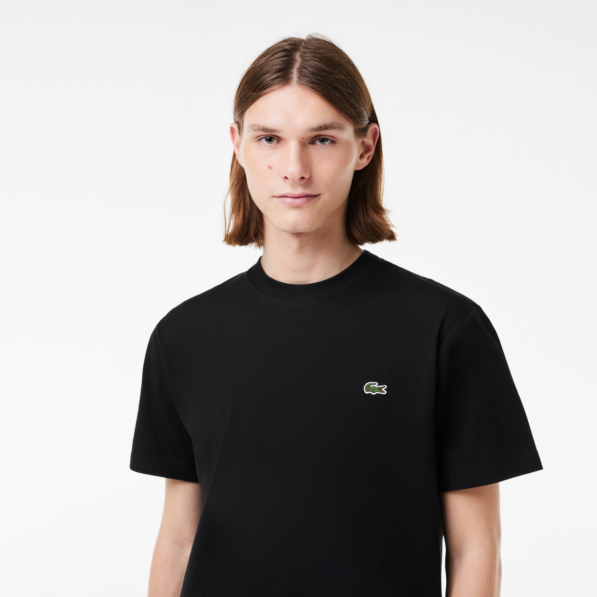 T-shirt classic fit en jersey de coton T-Shirts - Noir - Lacoste - Homme