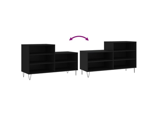 VIDAXL - Armoire à chaussures noir 102x36x60 cm bois d'ingénierie