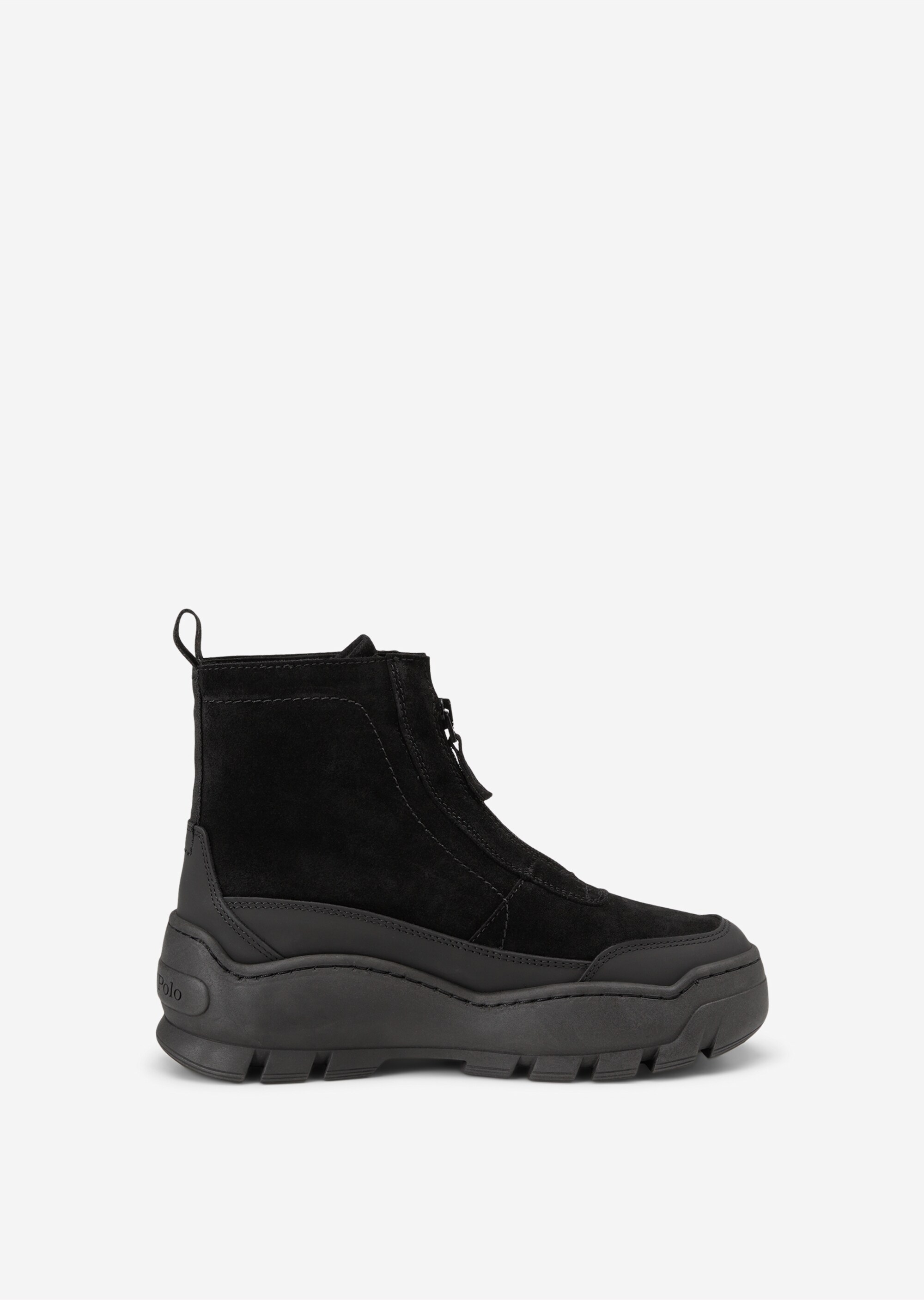 Zipper-Stiefel aus softem Velours-Rindleder