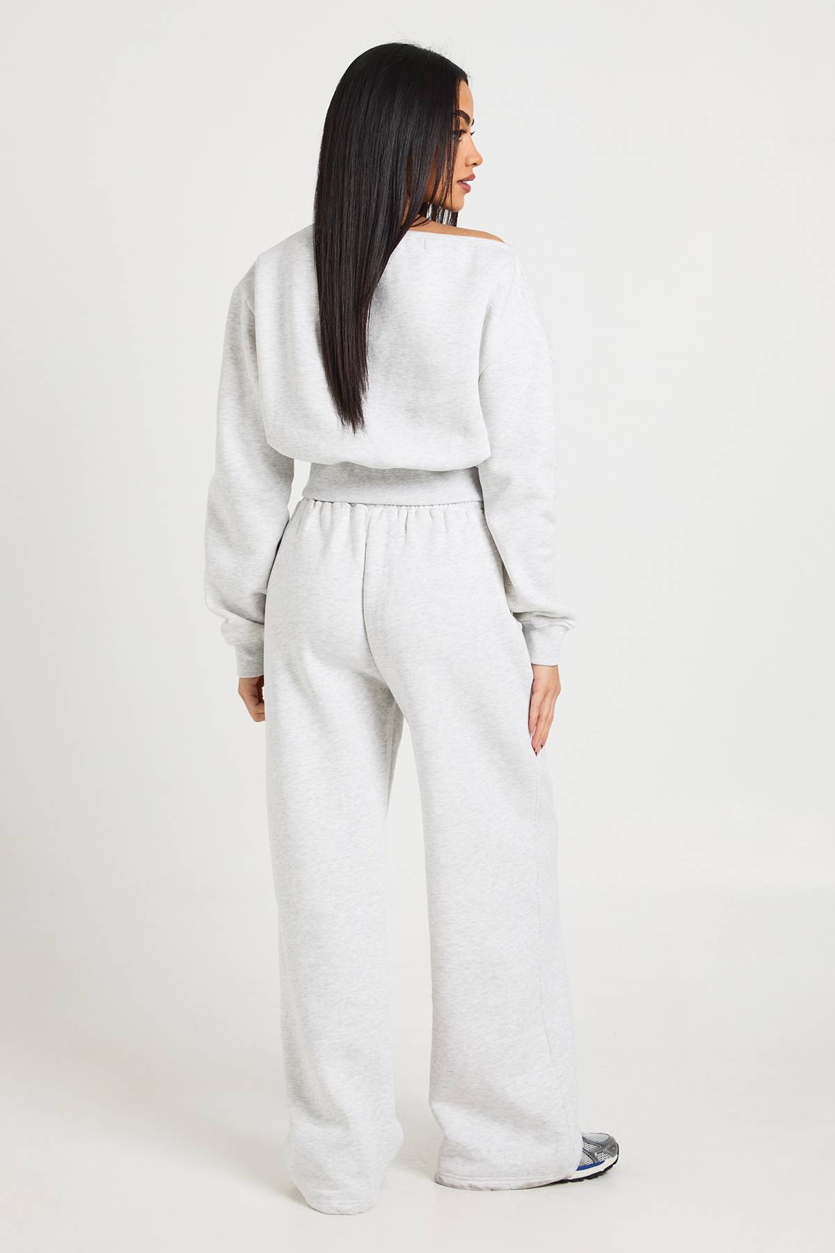 boohoo Ensemble De Jogging Épaules Dénudées Imprimé 98 À Jambes Droites