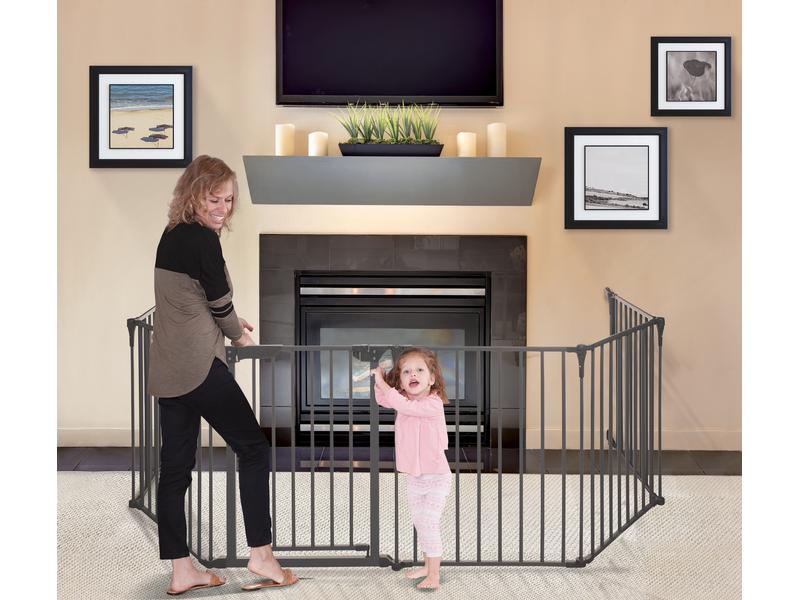 DREAMBABY Laufgitter Royale Converta Charcoal 3-in-1 Metall Laufgitter breite Barriere/Kaminschutz