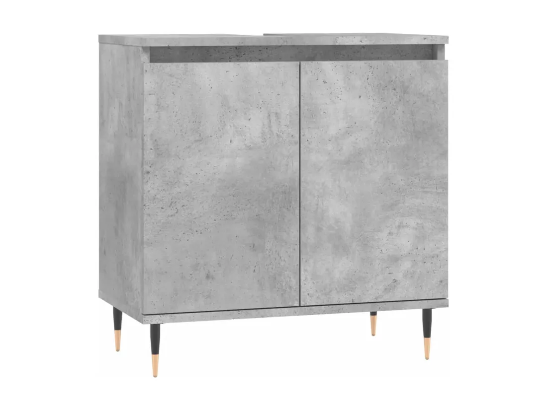 Armoire de bain gris béton 58x33x60 cm bois d'ingénierie