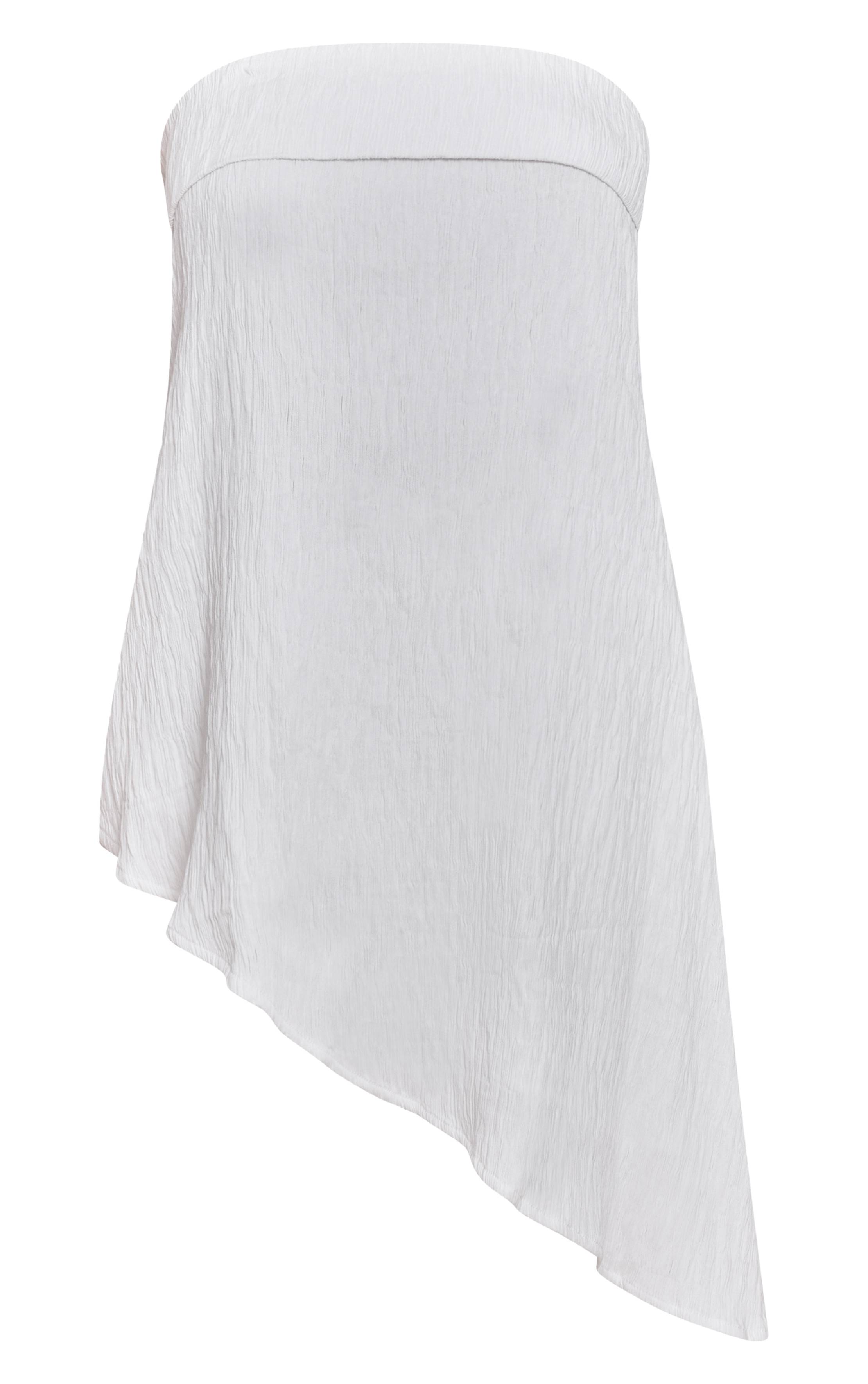 Blanc Haut Bandeau À Détail Drapé Asymétrique