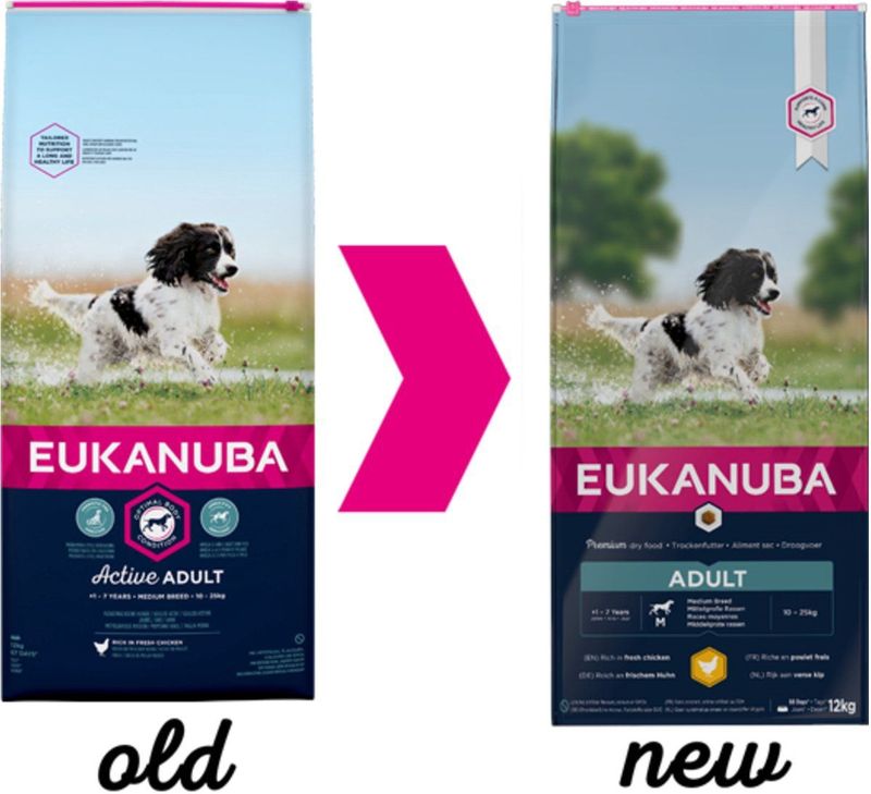 Eukanuba Active Adult Medium Breed Kip - Hondenvoer - 12 kg