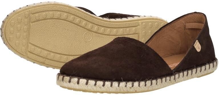 Verbenas Carmen suède espadrilles donkerbruin