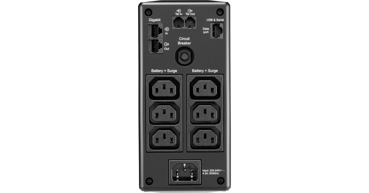 APCBack-UPS PRO BR900MI - Noodstroomvoeding ups  (Zwart, 6x C13 uitgang, USB, 900VA)