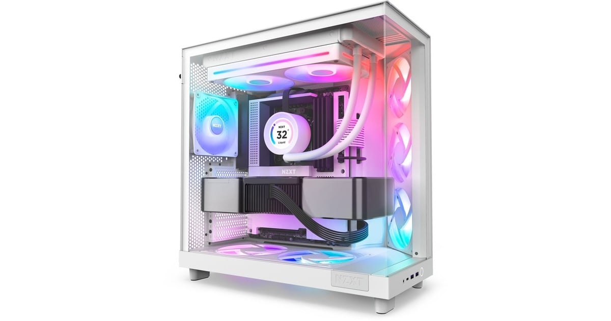 NZXTF280 RGB CORE case fans  (Wit, 2 stuks, 280 x 140 x 26 mm)