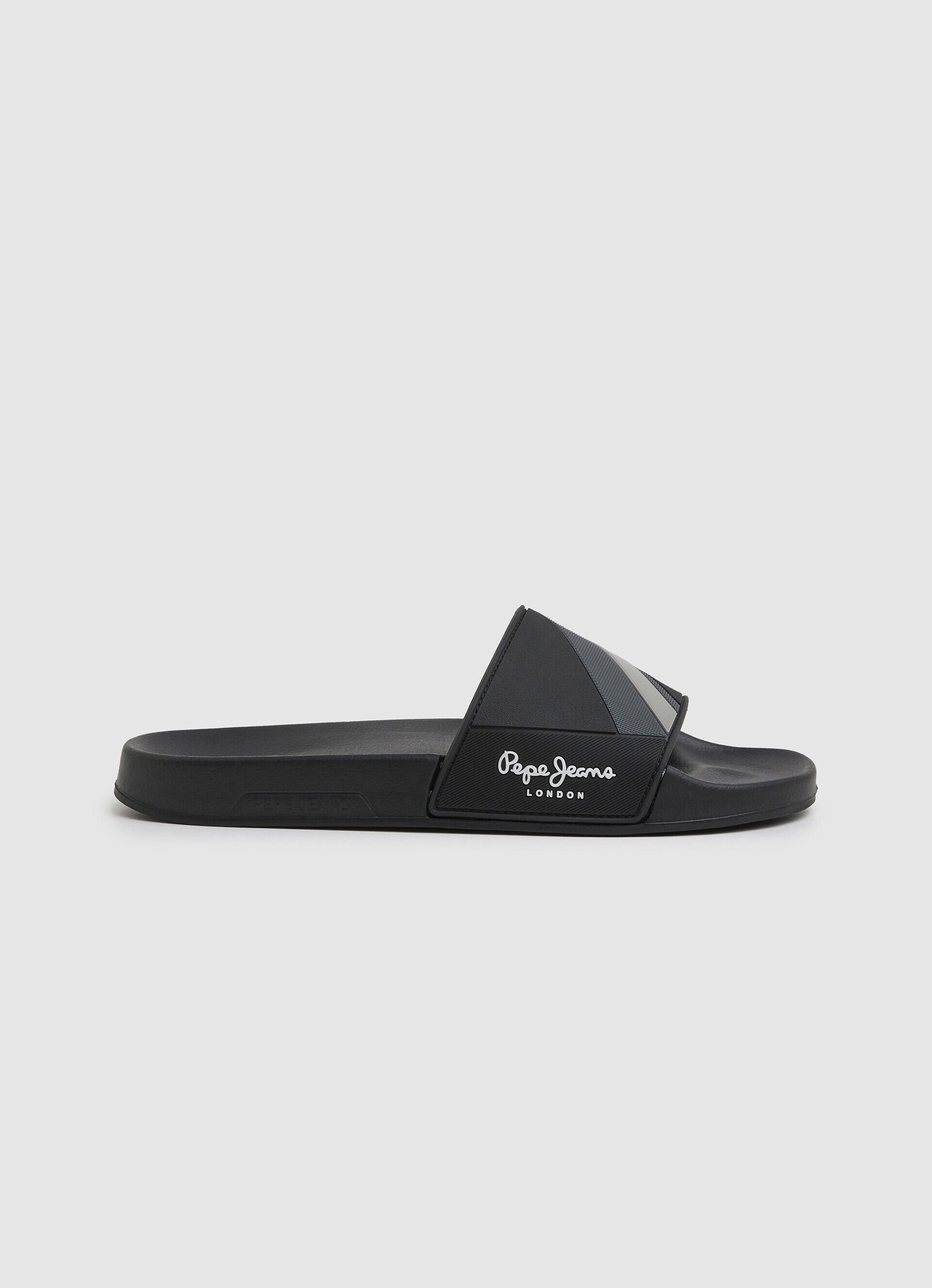 Chinelo de praia com textura deslizante - preto