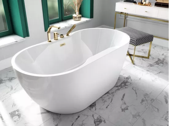 Baignoire îlot NAVIA 140x75 cm,150-160x80 cm - Dimensions: 150 x 80 cm