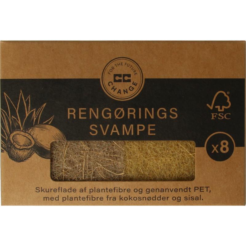 cc hansen Kleine Schuursponsjes Met Plantenvezels Uit Kokosnoot 8 Stuks