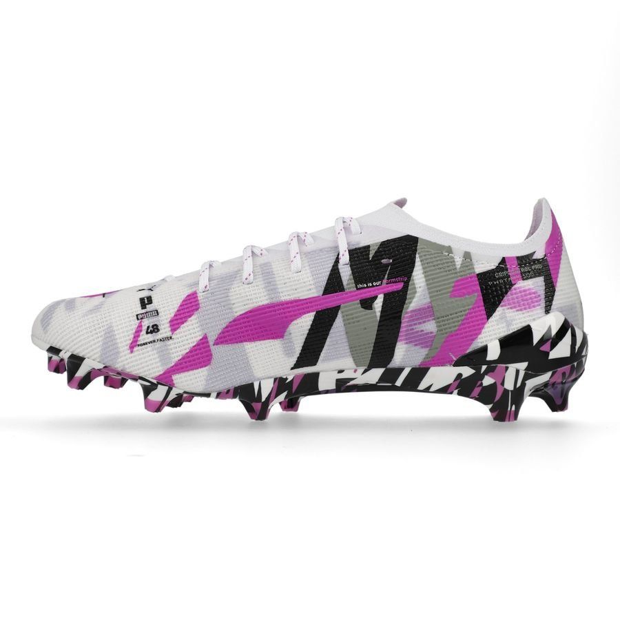 PUMA Ultra 5 Ultimate FG Forever - Blanc/Pure Magenta/Gris/Noir ÉDITION LIMITÉE