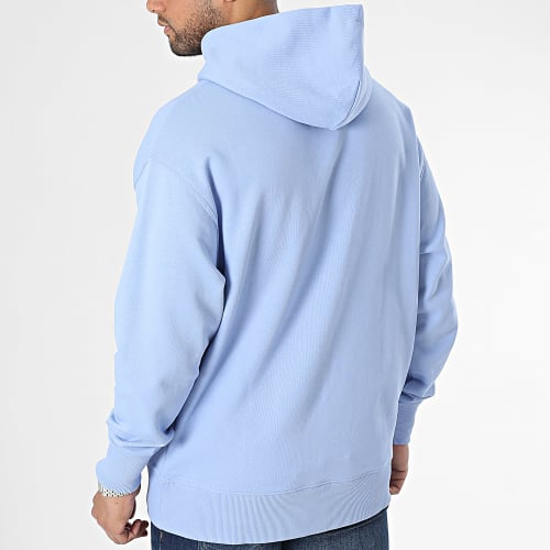 Sweat Capuche Relax Badge 6369 Bleu Clair