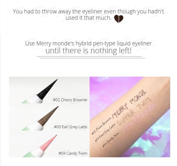 Merry monde - Super Twim Pen Eyeliner - 5 Types