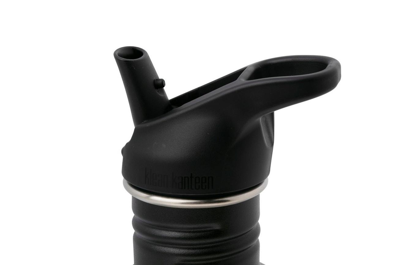 Klean Kanteen Classic Water Bottle 1011193 Black, Flip Seal Sport Cap, drinkfles, 800 ml
