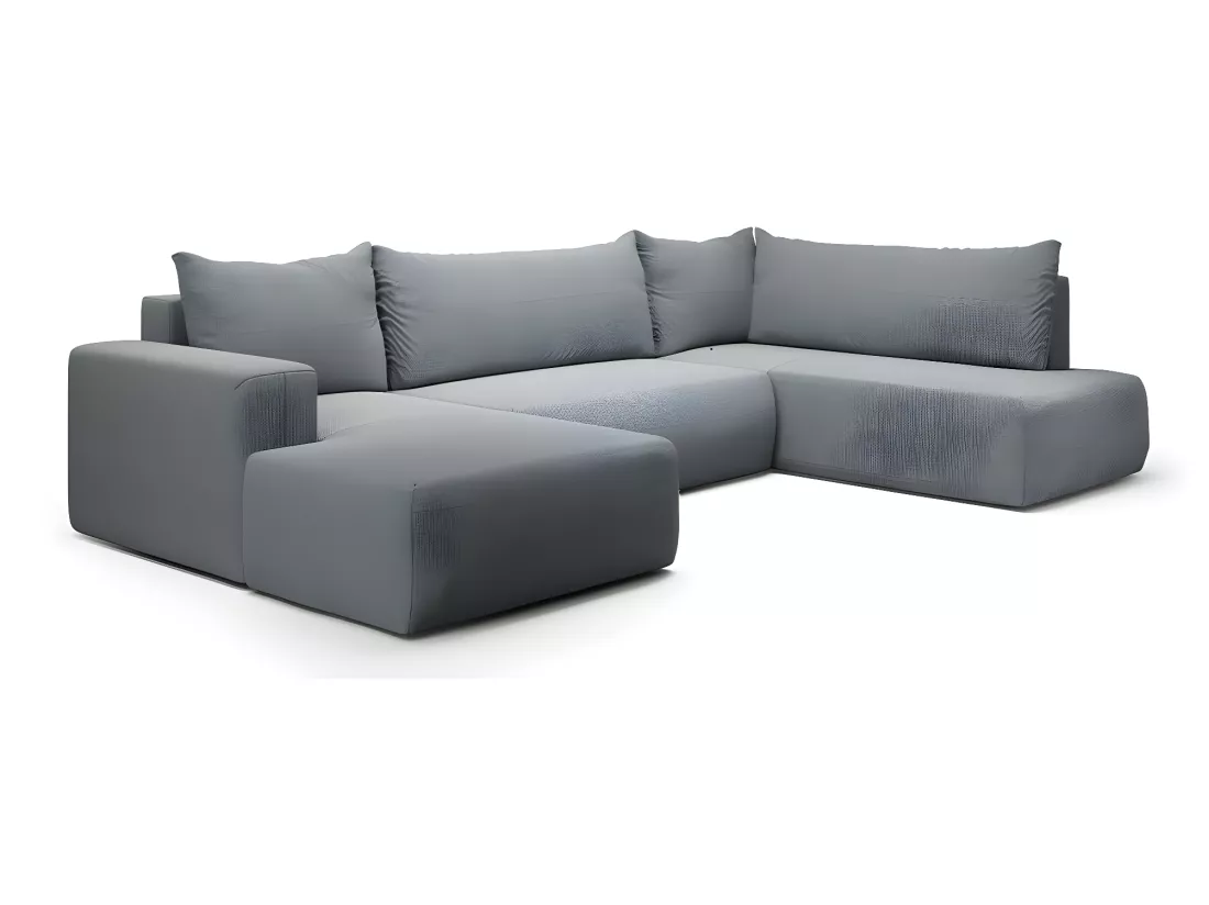 Canapé U 5 places convertible coffre Bliss Gris