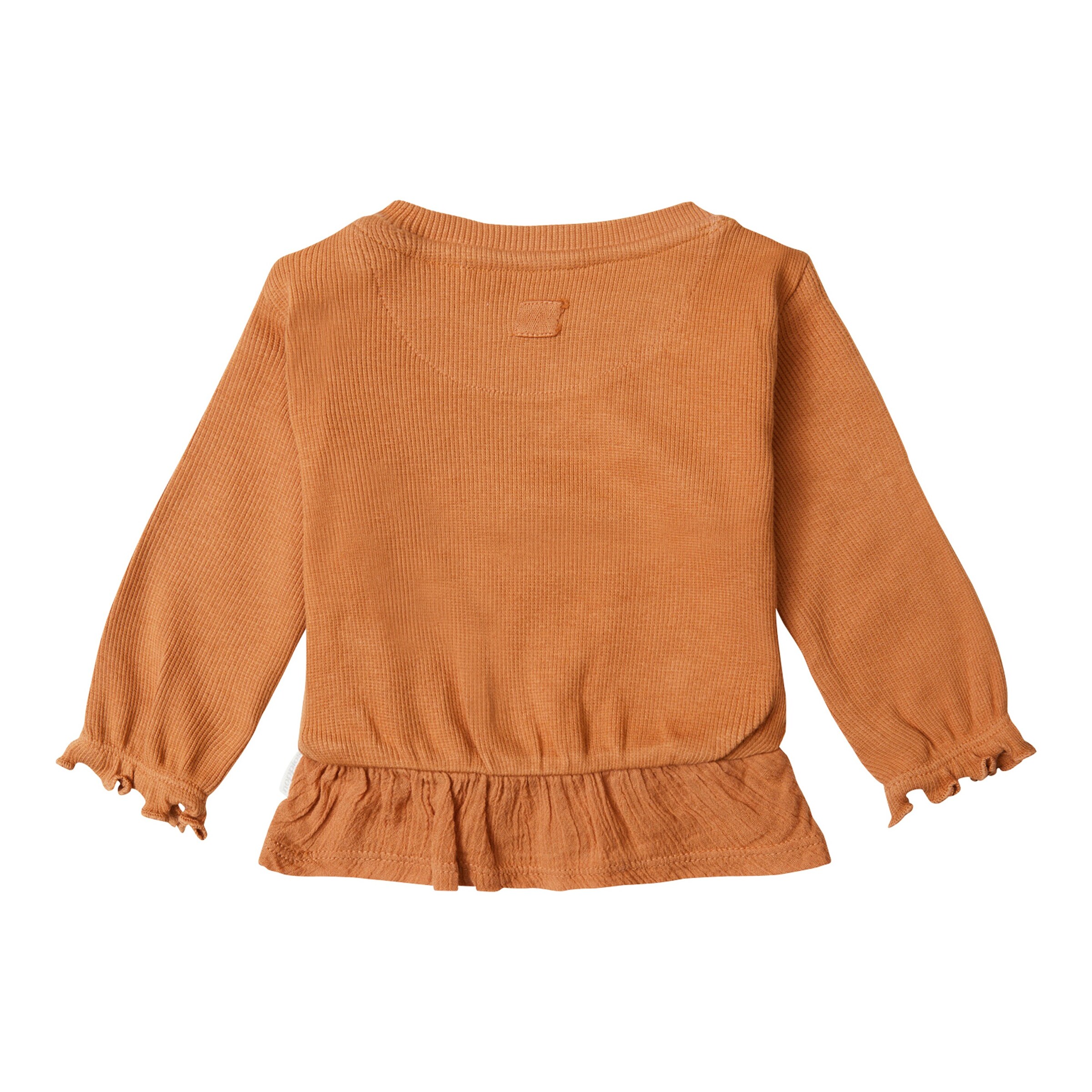 Noppies Shirt langarm Rippqualität Krepp-Volant rost