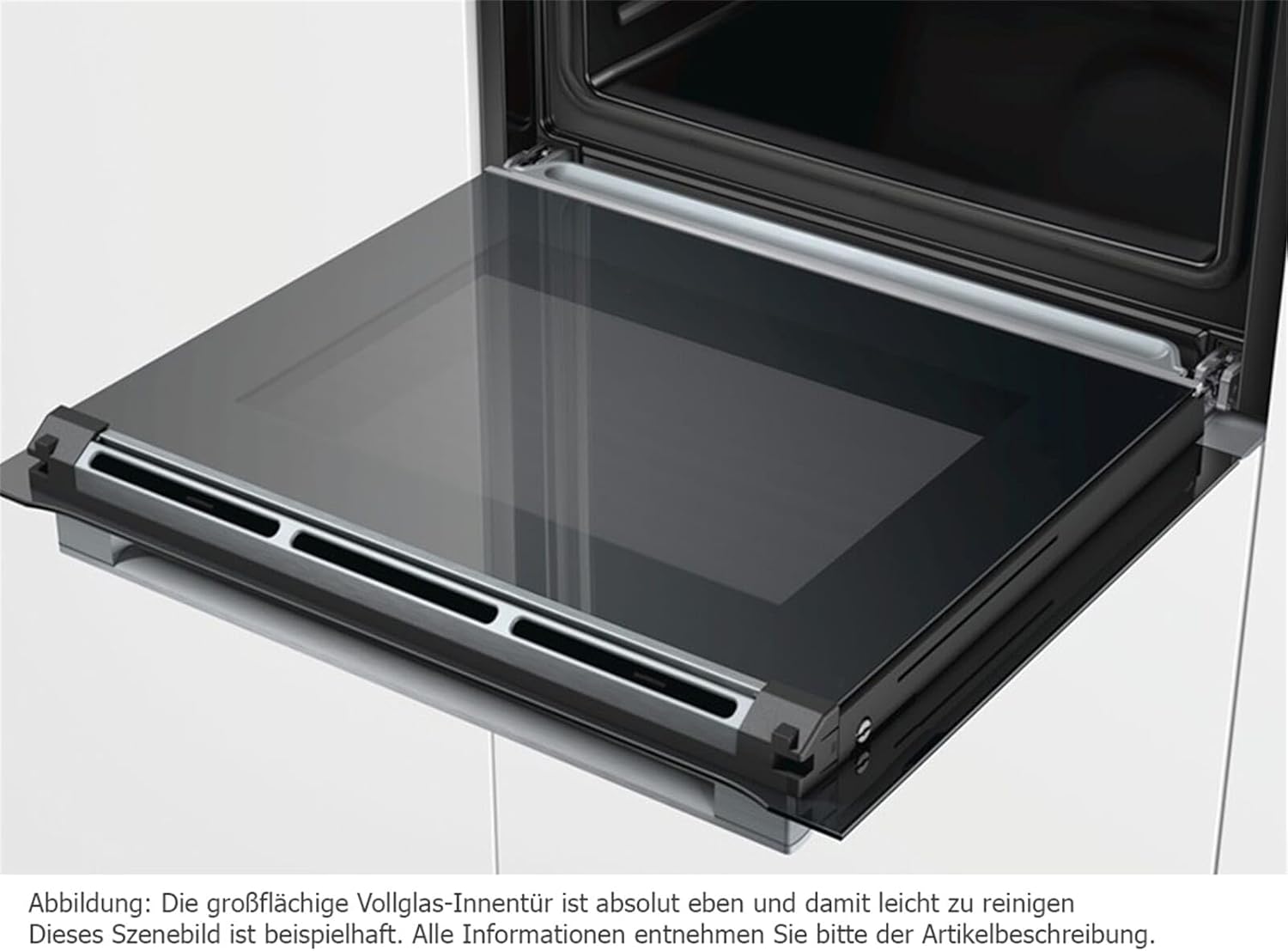 Bosch VBC5580S0 Serie 6 Einbau-Backofen, 48 x 90 cm extra breit, LCD-Touchdisplay, Versenkknebel, 1-fach ebenunabhängiger Teleskop-Auszug