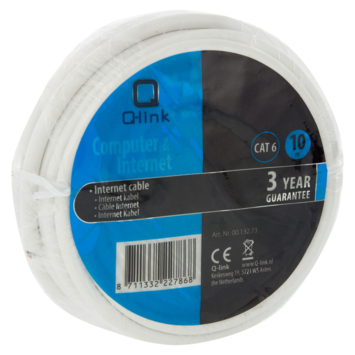 Q-Link UTP kabel CAT 6 AWG26 10 meter wit