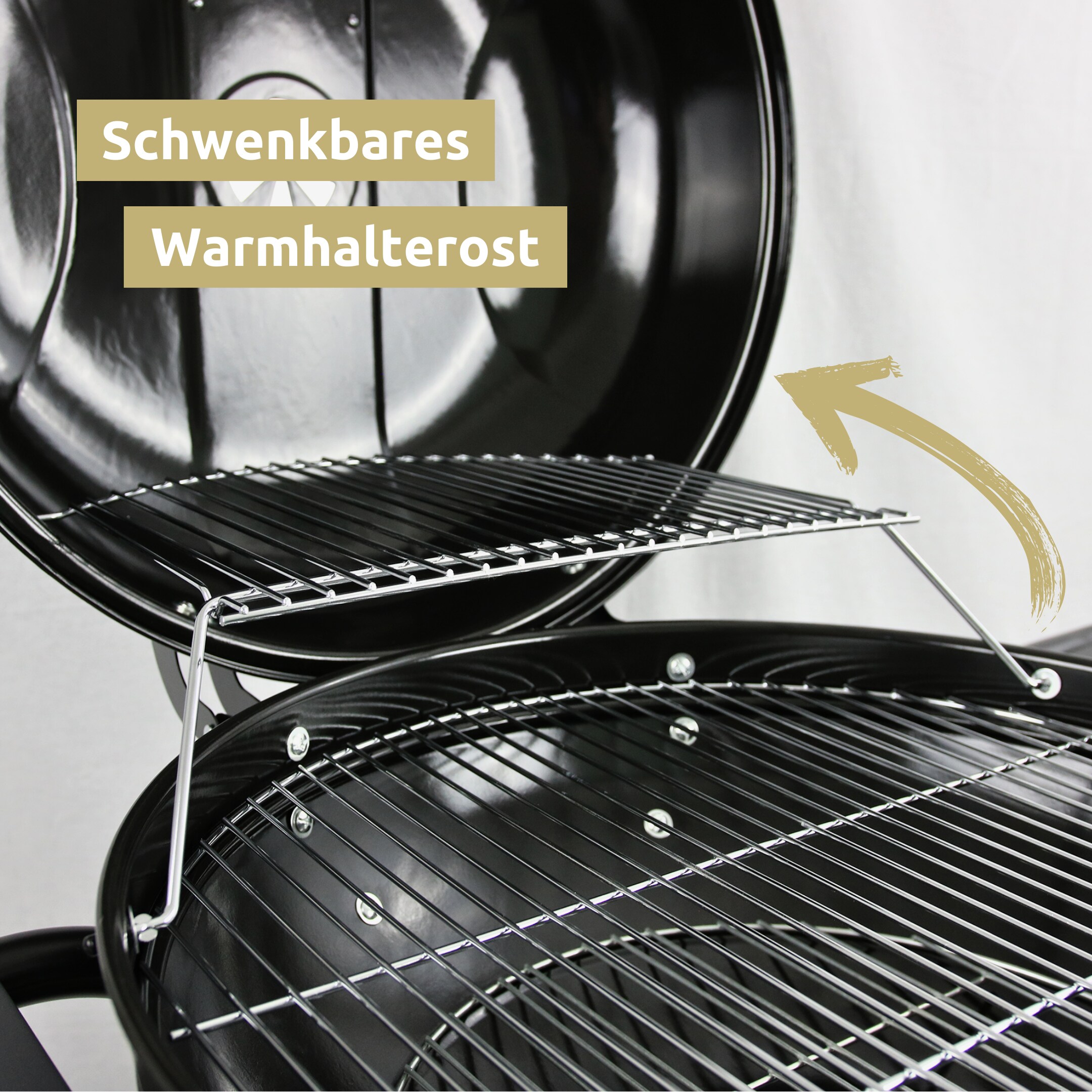 deluxe4home® BBQ Kugelgrill mit zwei Ablagen und Grillhandschuhen