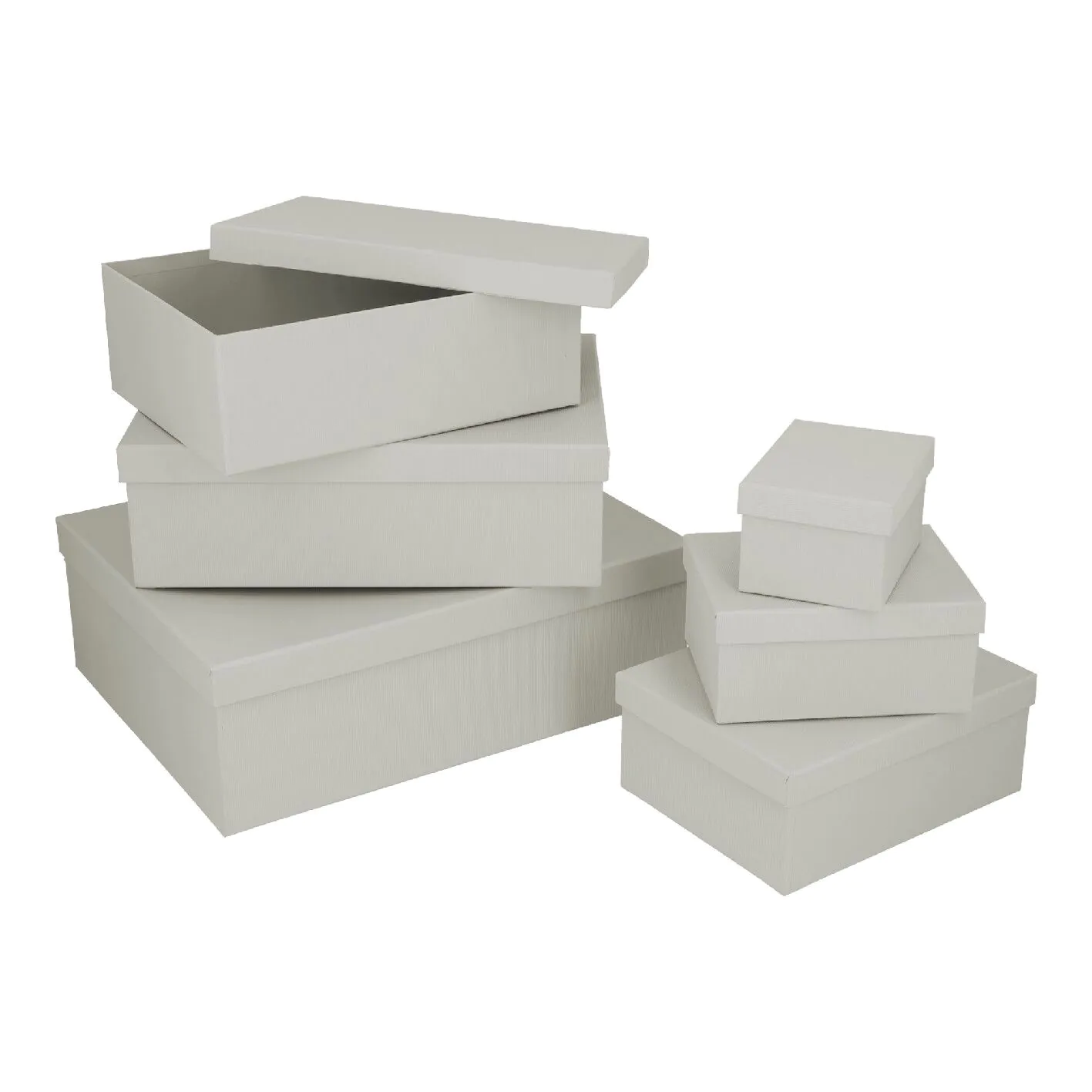 6er Set Geschenkkarton Uni, hellgrau