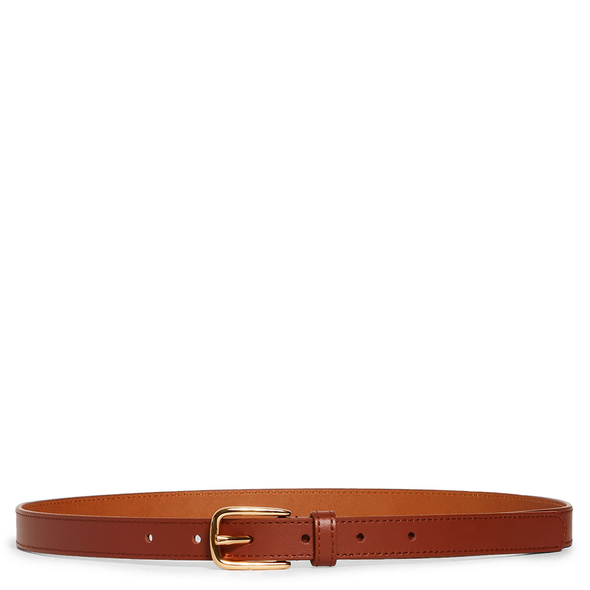 Ceinture boucle en cuir | Marron