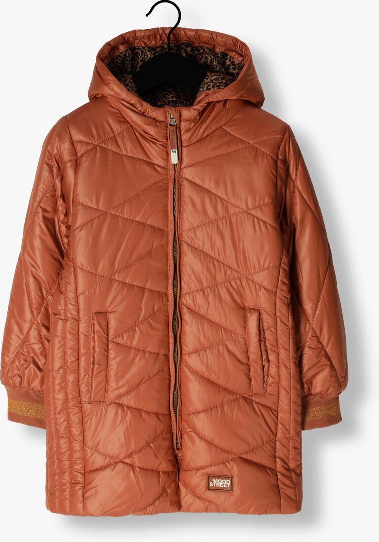 MOODSTREET oranje moodstreet gewatteerde jas girls jacket long