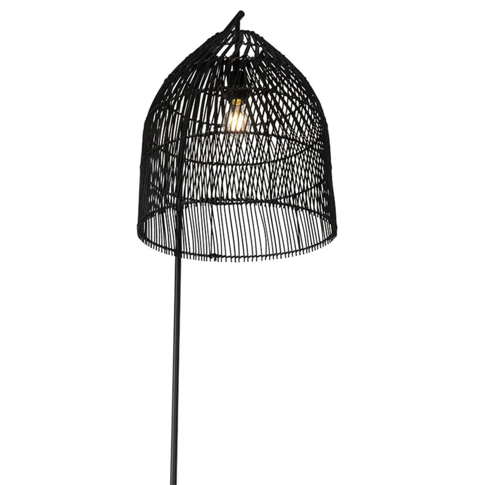 Qazqa vloerlampen sam zwart e27