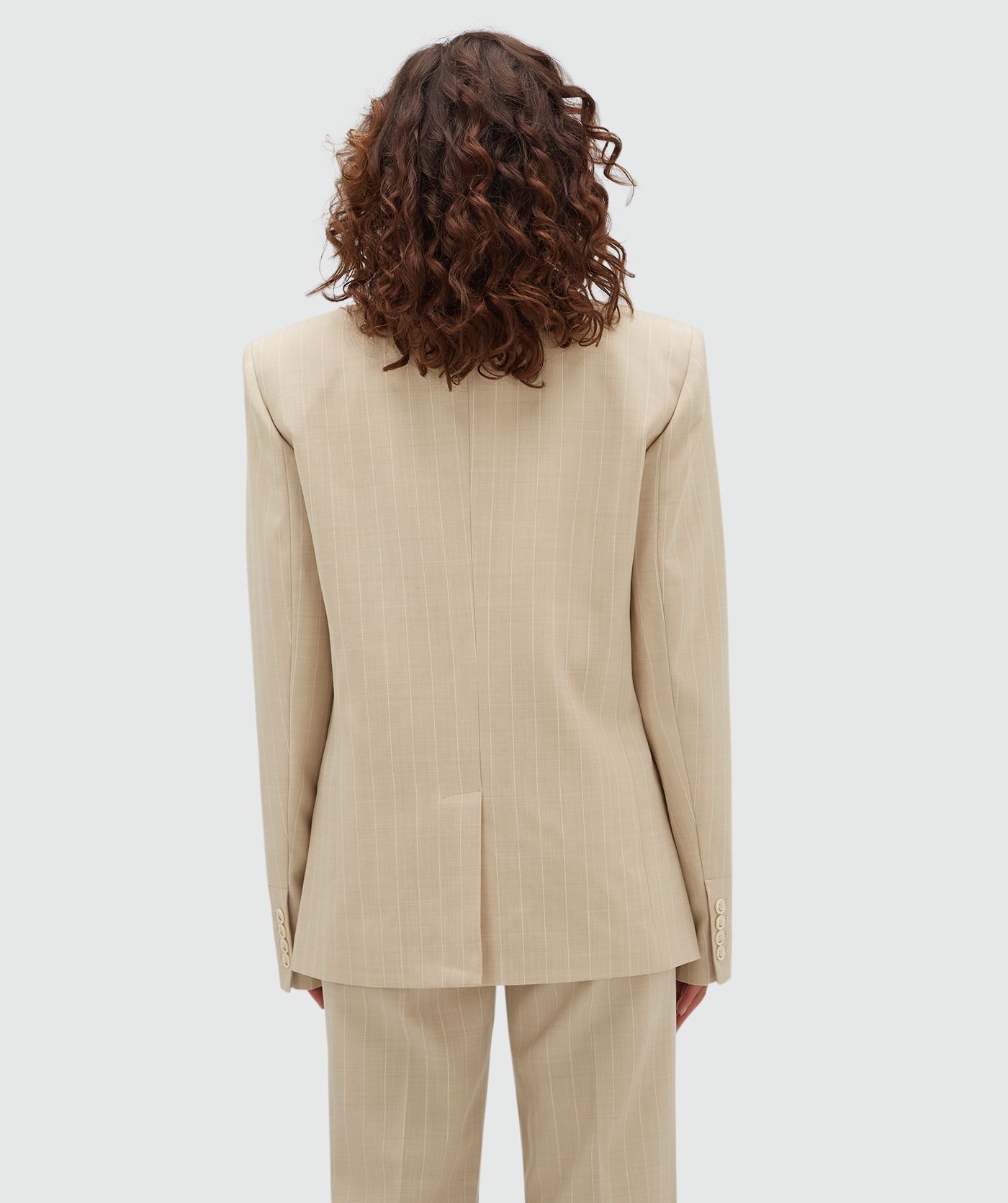 JV-NICK oversized blazer met krijtstreep - soft stone melange