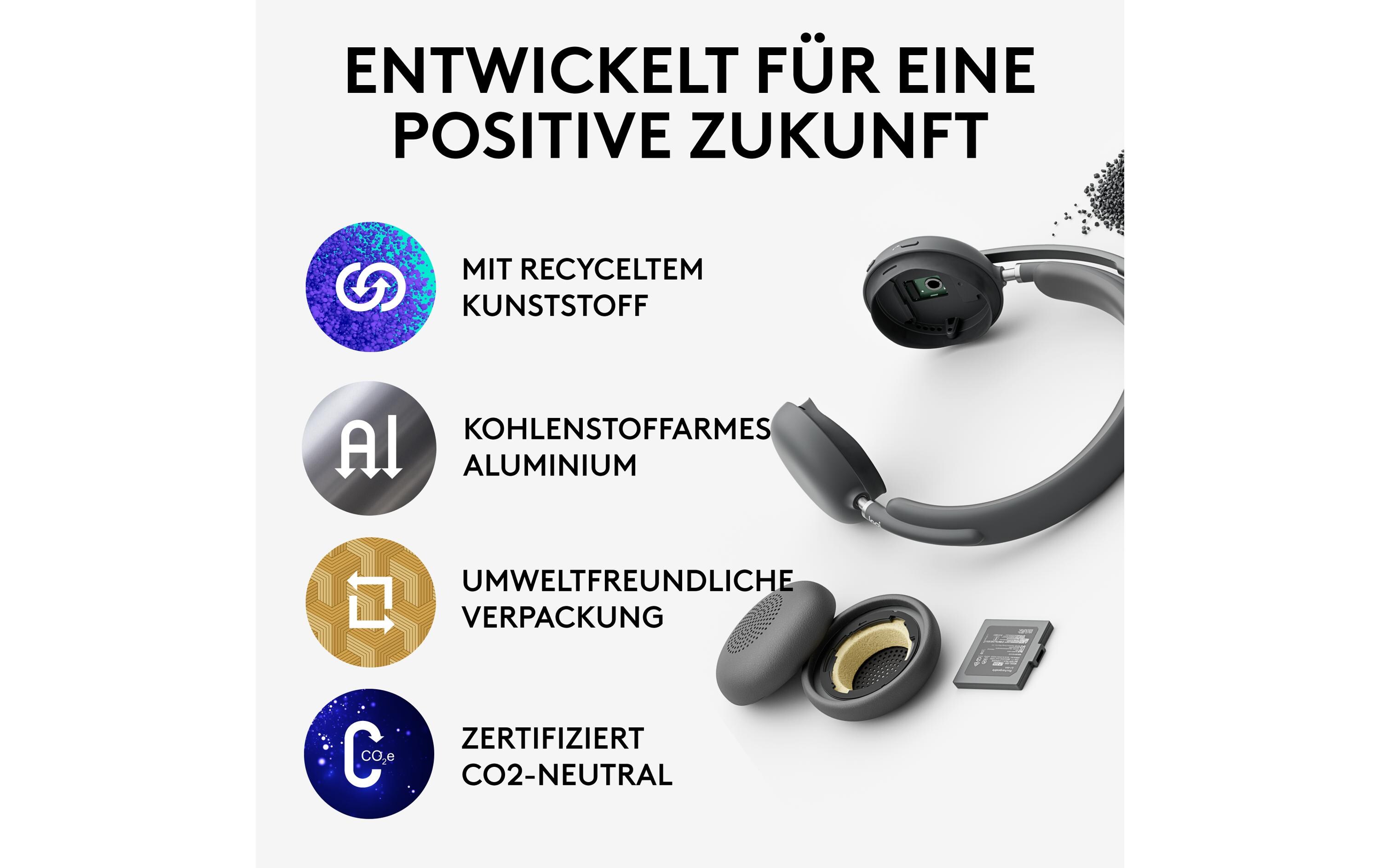 Zone Wireless 2 Teams<br>KI-gesteuertes Headset für geräuschlose Zwei-Wege-Gespräche.