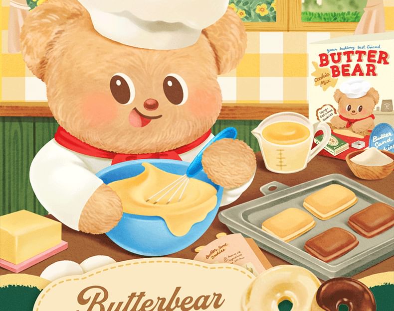 Butterbear - Butterbear polssteun muismat (verschillende ontwerpen)