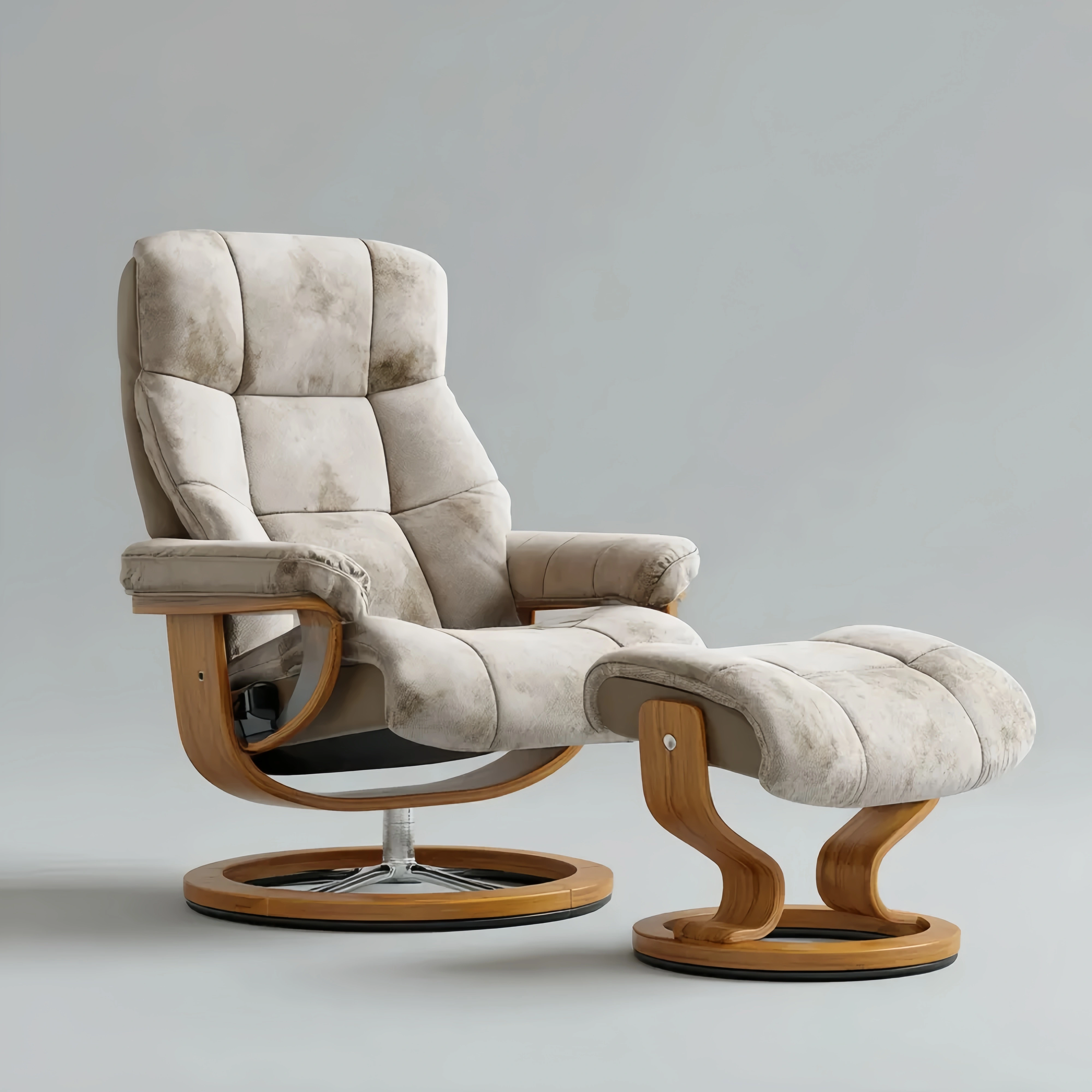 Lounge-Sessel mit Hocker - Mikrofaser 90x80x100 cm plus Hocker 60x40x3