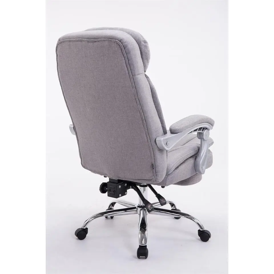 CLP Bureaustoel XL Troy chroom Frame - Stof - grijs