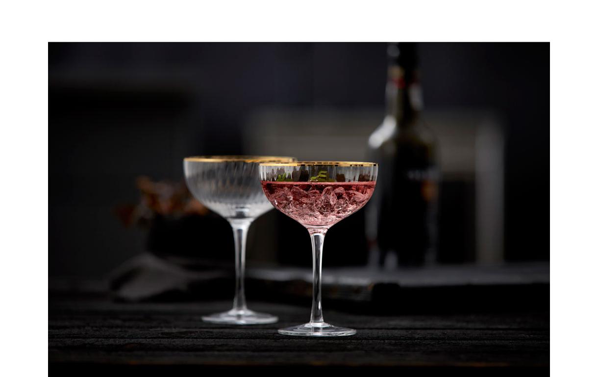 Cocktailglas Palermo Gold 4 Stück, 31.5 clGläser mit feinem Goldrand