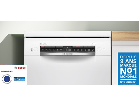 BOSCH - Lave vaisselle 45 cm SPS4EMW17E, Série 4, Efficient Dry, Silence Plus