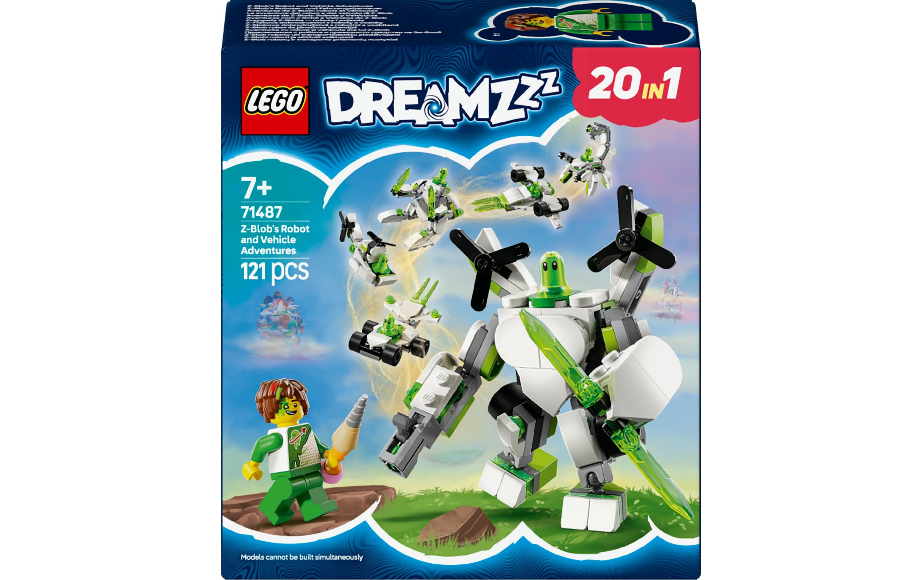 DreamZzz Z-Blobs Roboter – Fahrzeugabenteuer 71487Konstruktionsspielzeug mit 20 Bauoptionen