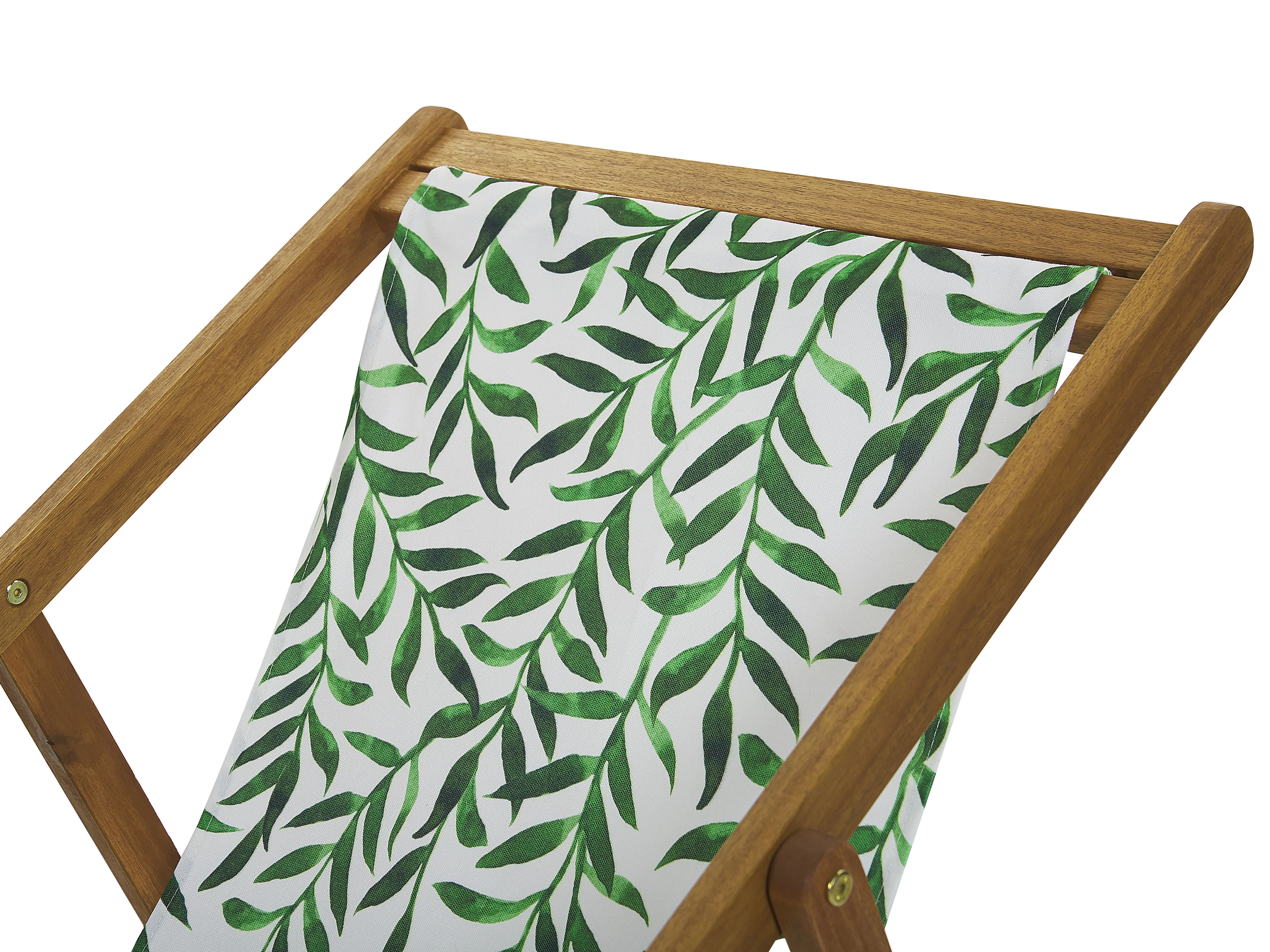 Set van 2 inklapbare ligstoelen ANZIO met vervangingshoezen Bloemen motief Acaciahout Lichtbruin