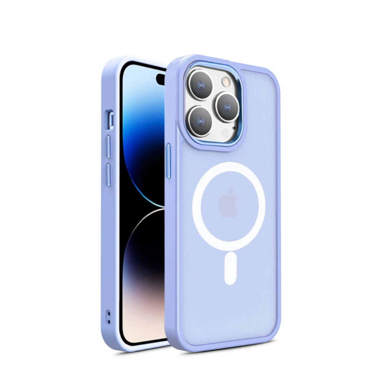 iPhone 15 Pro MagSafe Hybrid Hardcase Hülle mit TPU Bumper - Lavendel