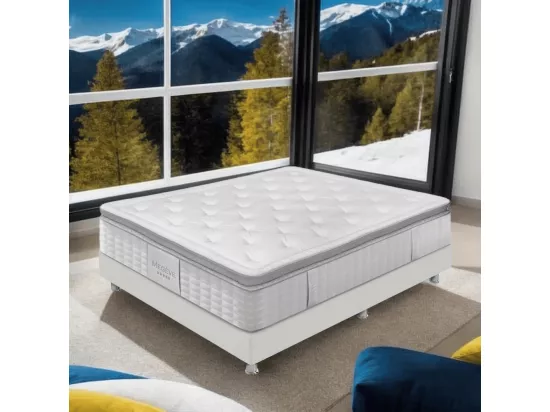 Matelas Megève | 140x190cm | Ressorts+latex avec surmatelas | 32cm