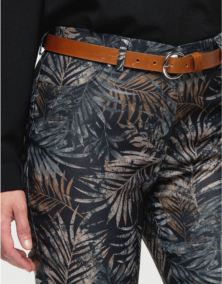 Pantalon imprimé feuilles