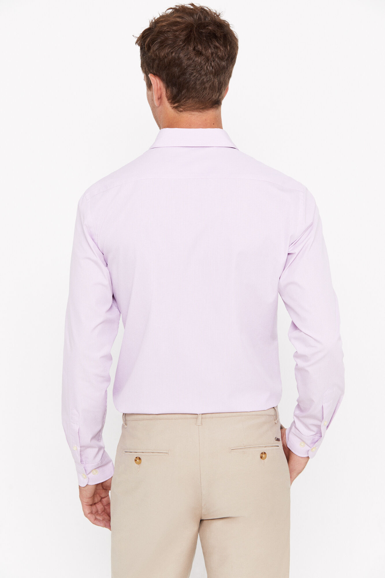 Camisa Coolmax™ slim fit em microvichy