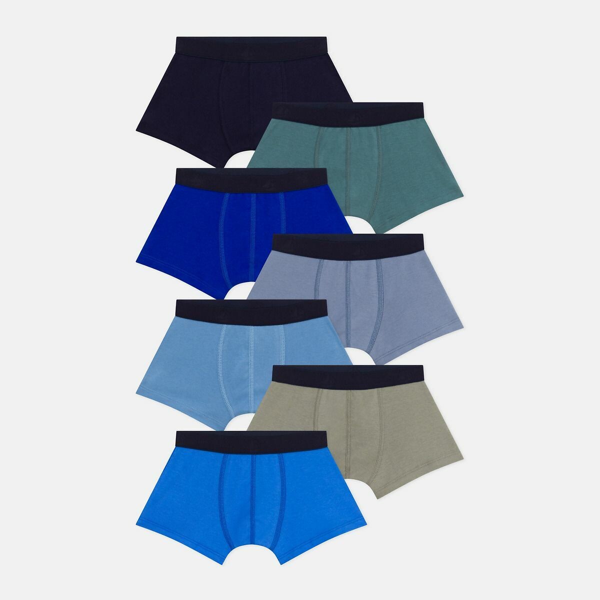 PETIT BATEAU<br>Conjunto de 7 boxers de algodão
