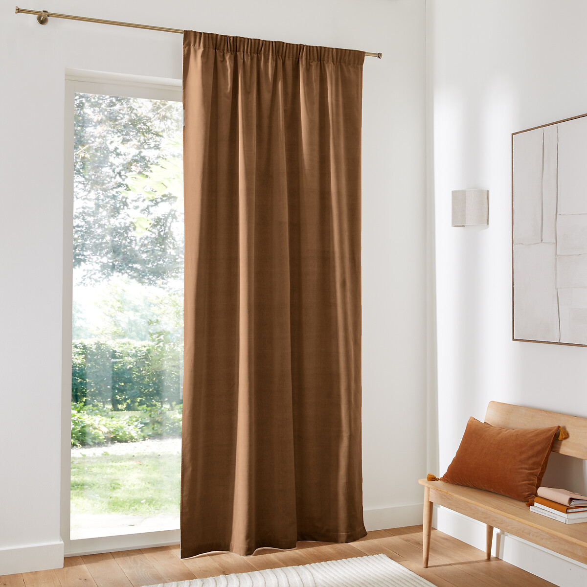 LA REDOUTE INTERIEURS<br>Cortina de veludo com debrum franzido, Veludo
