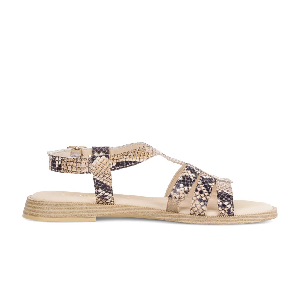 Sandal met riempjes beige