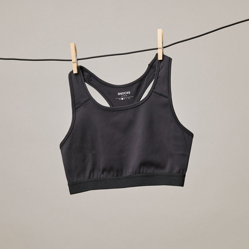 Sport-BH aus recyceltem Polyester Schwarz