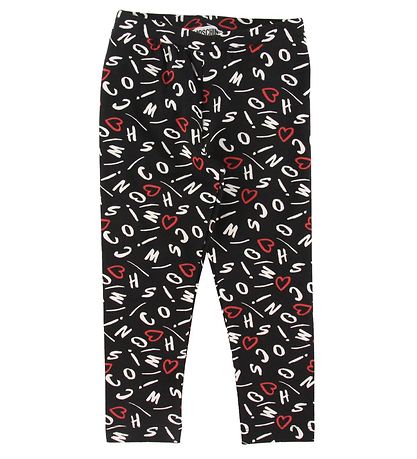 Moschino S?t - T-shirt/Leggings - Hvid/Sort m. Print