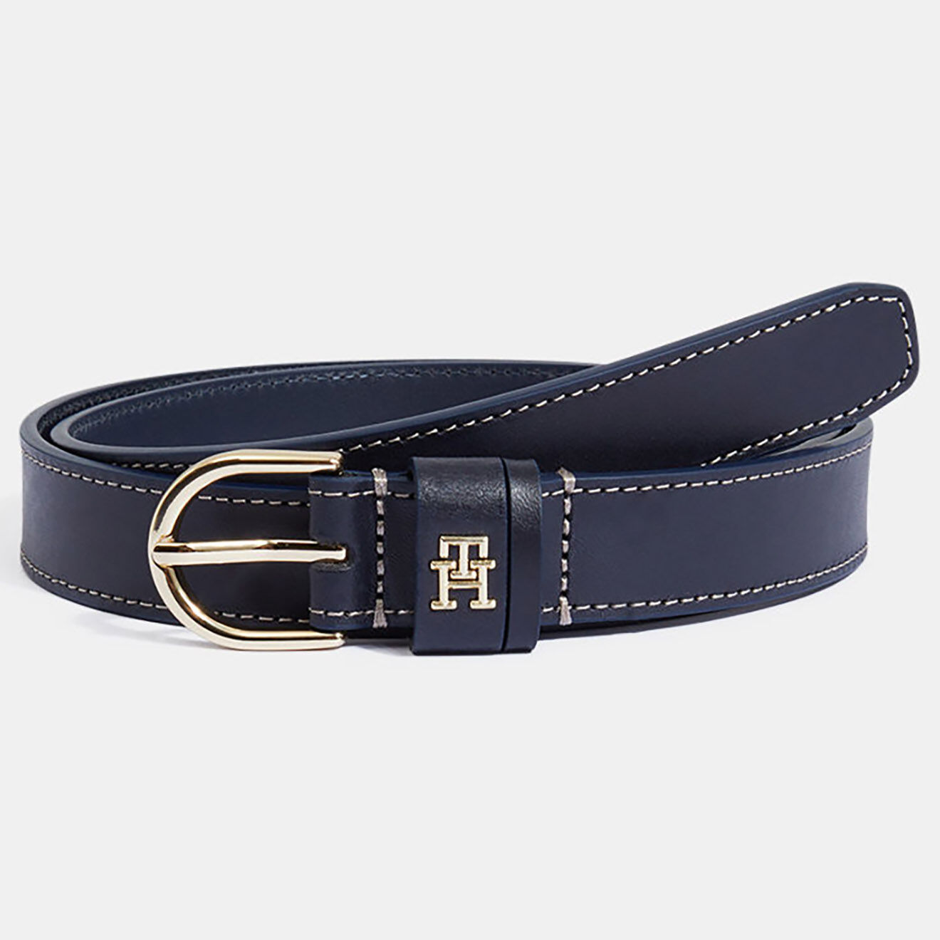 Tommy Hilfiger Ceinture en Cuir Timeless bleu marine