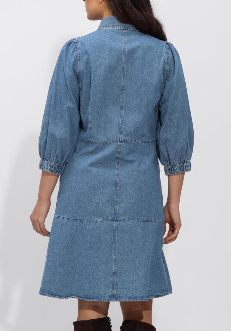 blauwe second female jurken cornelia denim tunic dress