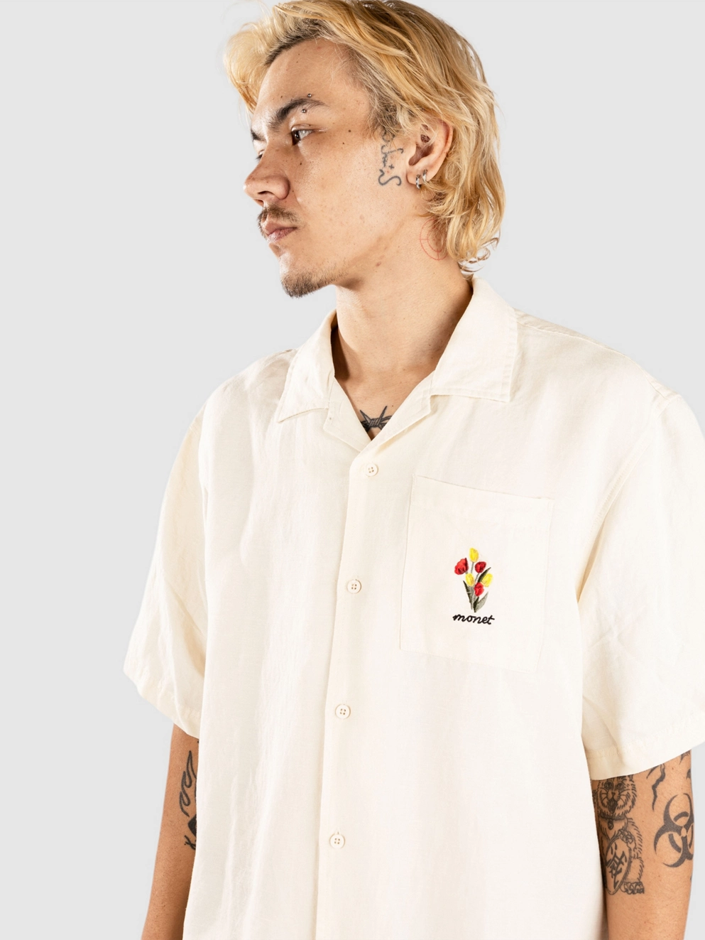 Monet Skateboards Bank Linien Shirt white